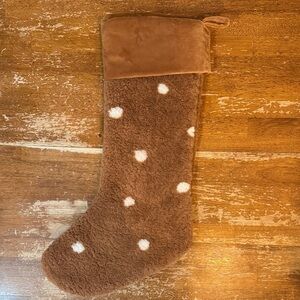Cozy Brown and White Holiday Stocking